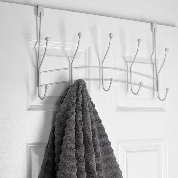 Shelby 5 Hook Over the Door Hanging Rack, White, Home Basics, Mfr#: DH47857